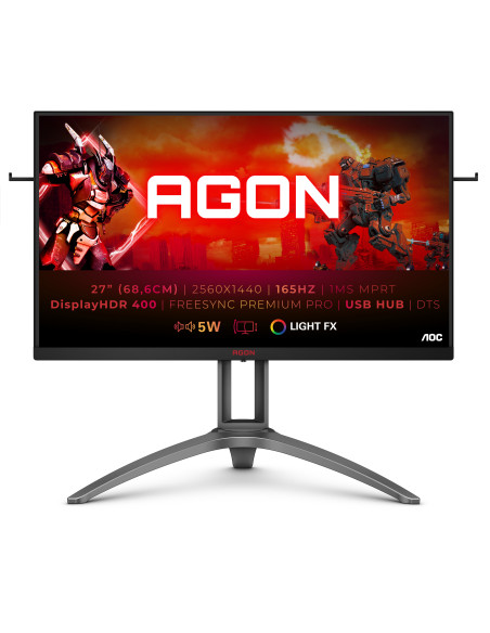 Monitor 27" AOC AG273QX, Gaming, VA, 16 9, QHD 2560x1440, 165 Hz, WLED, 1 ms, 400 cd m2, 178 178, 3000 1  50M 1, Display HDR 400