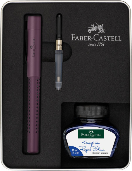 FC201531,Set cadou Faber-Castell Stilou + Cerneala + Convertor grip 2011, Berry
