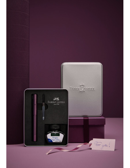 FC201531,Set cadou Faber-Castell Stilou + Cerneala + Convertor grip 2011, Berry