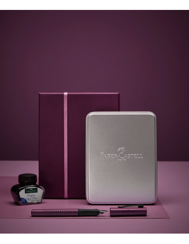 FC201531,Set cadou Faber-Castell Stilou + Cerneala + Convertor grip 2011, Berry
