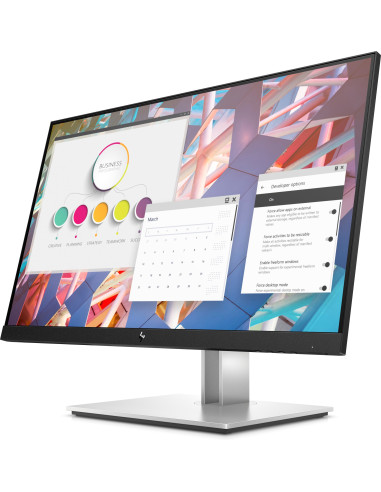 9VF99A3,Monitor LED HP E-Display E24 G4, 23.8", Full HD, IPS, Eye Ease, USB, VGA, HDMI, Negru cu argintiu