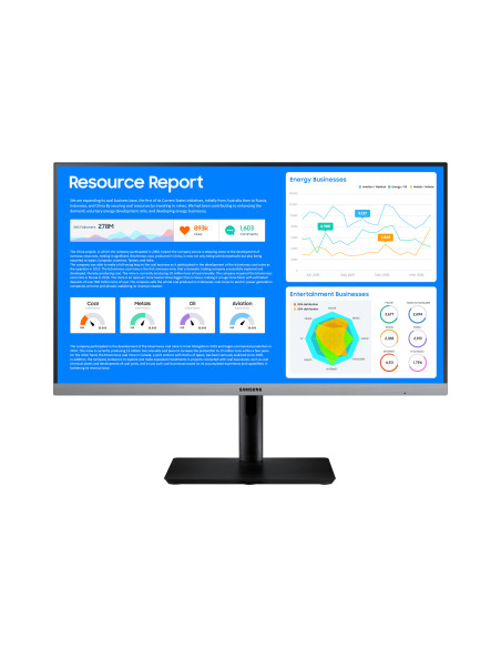 Monitor LED IPS Samsung 23.8", Full HD, HDMI, FreeSync, Negru cu gri