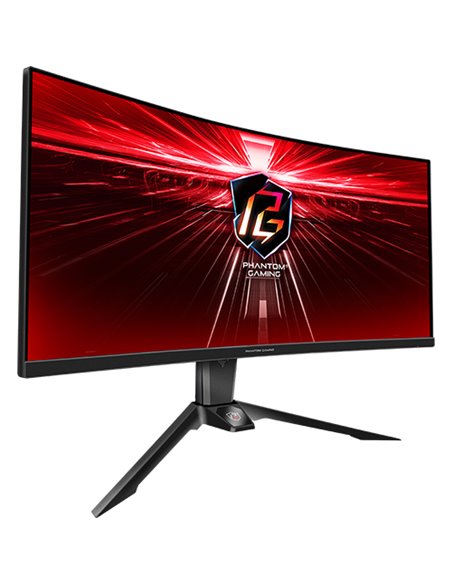 Monitor Gaming Asrock curbat PG34WQ15R2B, diagonala: 34", Aspect: 21:9, anti-glare, Rezolutie: 3440 x 1440, Refresh rate: 165Hz,
