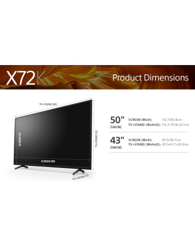 LED TV 50" SONY KD50X72KPAEP "KD50X72KPAEP" (include TV 14 lei)