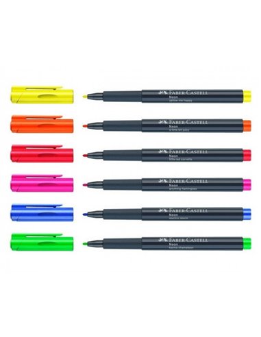 FC160806,Set de markere FABER-CASTELL Creativ Neon, 6 buc