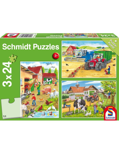 Puzzle Schmidt, La ferma, 3x24 piese,ROB-LIN2168