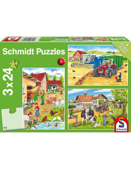 Puzzle Schmidt, La ferma, 3x24 piese,ROB-LIN2168