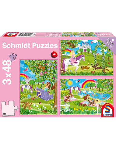 Puzzle Schmidt, Printese in curtea regala, 3x48