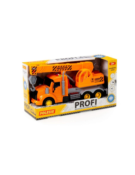 Camion constructii + macara, cu lumina si sunet, 33.5x11.5x18.5