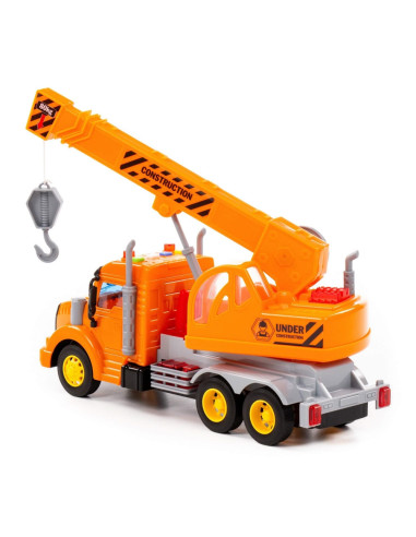 Camion constructii + macara, cu lumina si sunet, 33.5x11.5x18.5