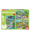 Puzzle Schmidt, O zi la zoo, 3x24 piese,ROB-LIN2182