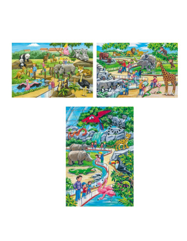 Puzzle Schmidt, O zi la zoo, 3x24 piese,ROB-LIN2182