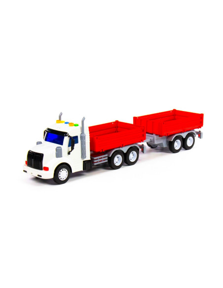 Camion + remorca cu lumina si sunet, 50.6x98x13 cm