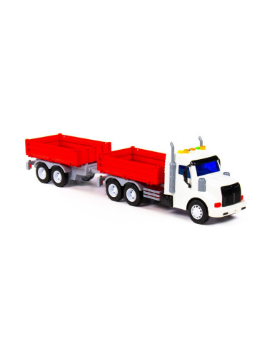 Camion + remorca cu lumina si sunet, 50.6x98x13 cm