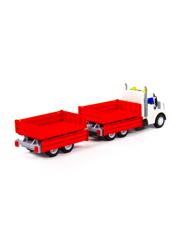 Camion + remorca cu lumina si sunet, 50.6x98x13 cm