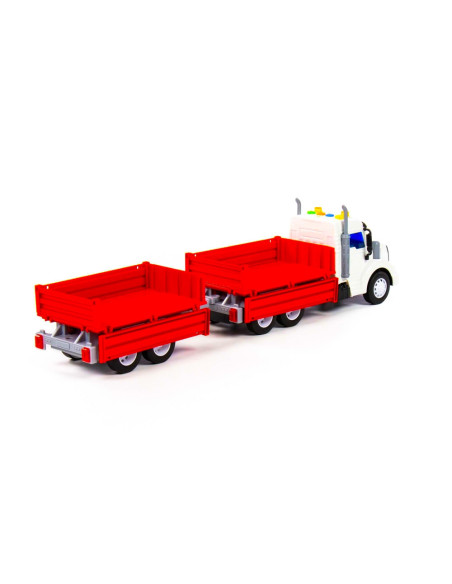 Camion + remorca cu lumina si sunet, 50.6x98x13 cm