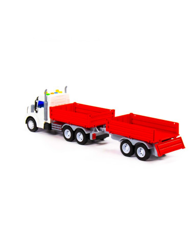 Camion + remorca cu lumina si sunet, 50.6x98x13 cm