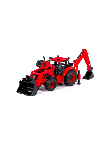 Tractor-excavator cu incarcator, 31x15x14.5 cm