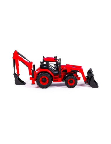 Tractor-excavator cu incarcator, 31x15x14.5 cm
