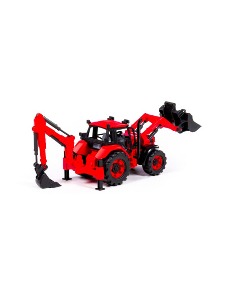 Tractor-excavator cu incarcator, 31x15x14.5 cm