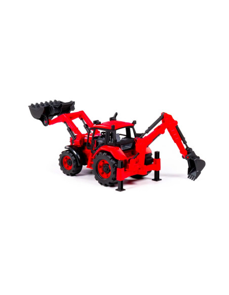 Tractor-excavator cu incarcator, 31x15x14.5 cm