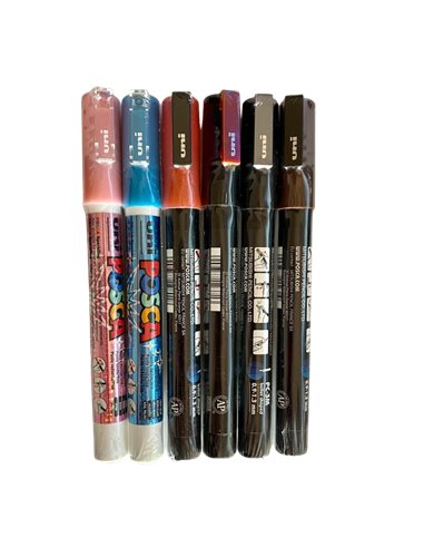 Set 6 Markere UNI POSCA PC-3M, 0.9 - 1.3 mm, POS30-PC3M