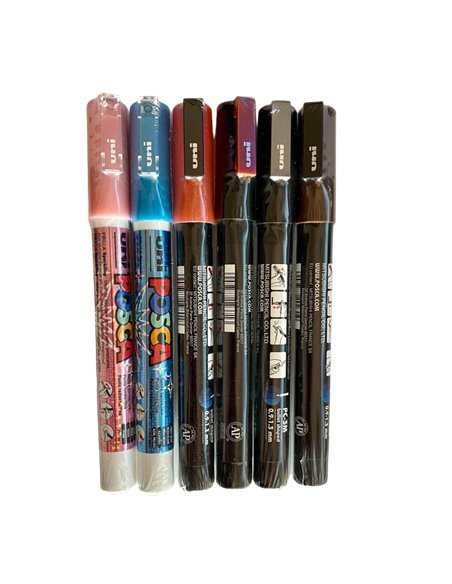 Set 6 Markere UNI POSCA PC-3M, 0.9 - 1.3 mm, POS30-PC3M