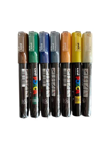 Set 7 markere UNI POSCA PC-1M 0.7 - 1 mm, POS31-PC1M