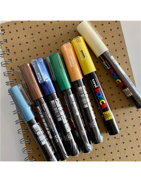 Set 7 markere UNI POSCA PC-1M 0.7 - 1 mm, POS31-PC1M