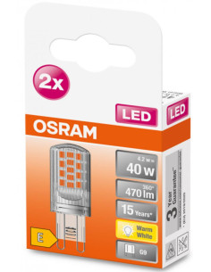 2 Becuri LED Osram PIN, G9, 4.2W (40W), 470 lm, lumina