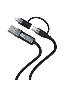 Cablu 4in1 Tellur 3A, 2xType-C, Lightning, USB, 1m,,TLL155411 2
