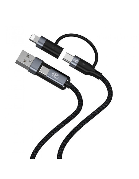 Cablu 4in1 Tellur 3A, 2xType-C, Lightning, USB, 1m,,TLL155411