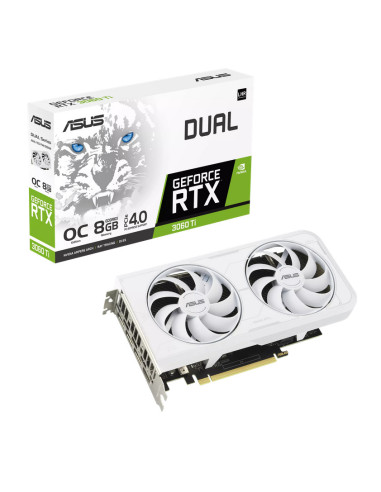 Placa video Asus nVidia GeForce DUAL RTX 3060 Ti 8G OC White