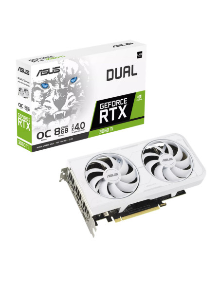 Placa video Asus nVidia GeForce DUAL RTX 3060 Ti 8G OC White