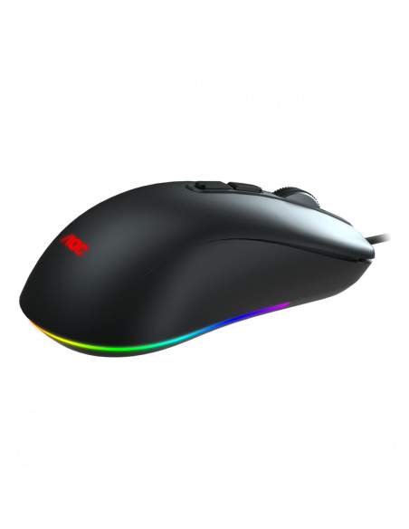 Mouse AOC GM300B, USB 2.0, 6200DPI, 7 butoane, RGB, 1.8m,,GM300B