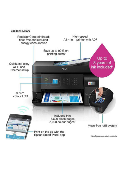 Multifunctional inkjet color CISS Epson L5590, (Print, Copy