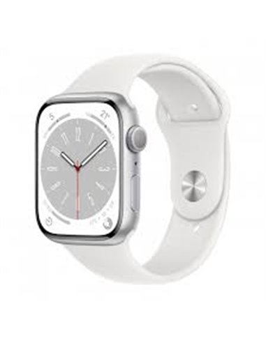 Ceas inteligent Apple Watch S8 GPS 41mm Silver Aluminium Case with White Sport Band