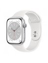 Ceas inteligent Apple Watch S8 GPS 41mm Silver Aluminium Case with White Sport Band
