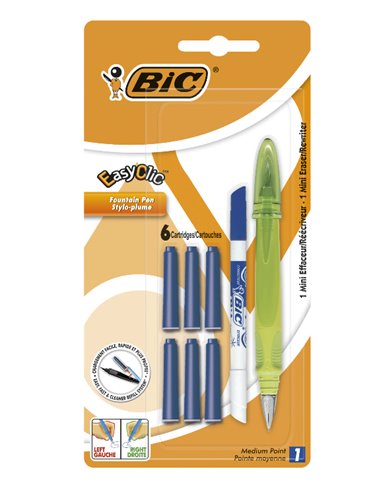 Stilou Bic Easy Clic Standard + 6 rezerve cerneala + 1 mini PIC