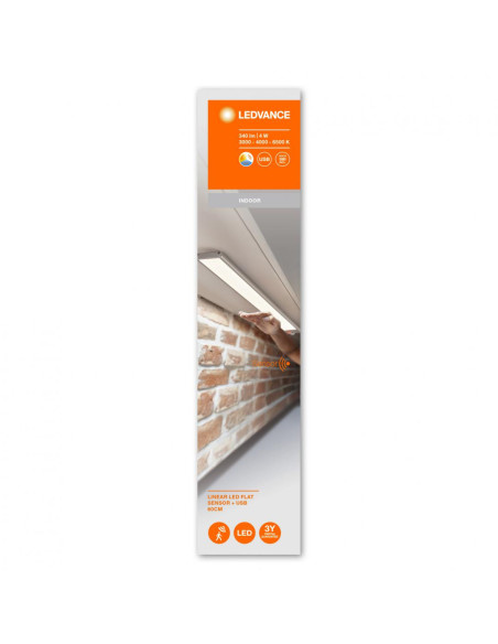 Aplica LED liniara Ledvance Flat cu senzor de miscare PIR, cu
