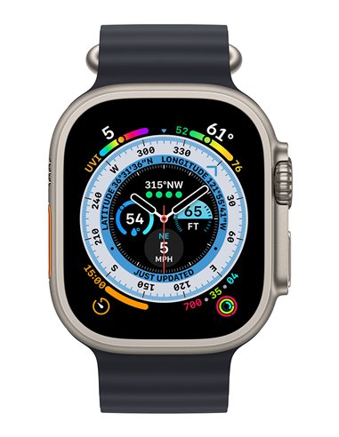 Apple Watch Ultra Cellular, 49mm Titanium Case with Midnight Ocean