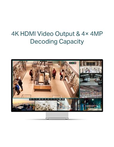 TP-LINK VIGI 8 CHANNEL Network video recorder, VIGI NVR1008H-8MP, latime de banda 80 Mbps, 8 canale IP, rezolutie: pana la 8MP,