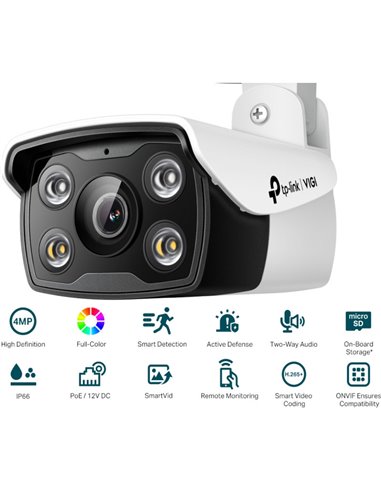 "TP-LINK VIGI 4MP Outdoor Bullet Network Camera,VIGI C340(4mm), 1/3""
Progressive Scan CMOS, obiectiv: 4mm, F1.6,  unghi vizuali