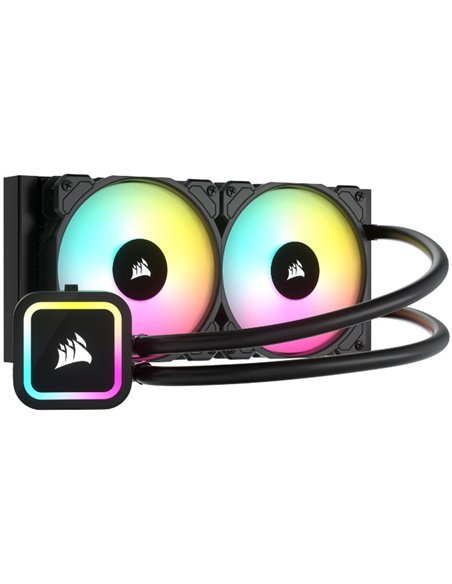 Cooler CPU Corsair H100x racire cu lichid, radiator aluminiu, 2 ventilatoare, dimensiune radiator 240mm, dimensiune ventilator 1