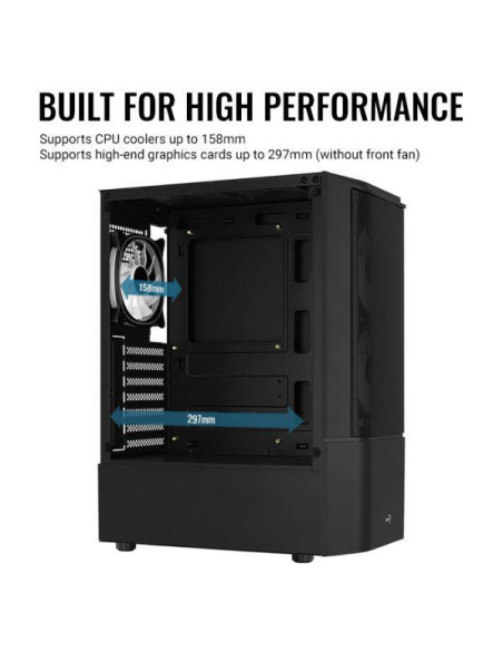 Carcasa Aerocool Quantum Mesh V3 neagra, SPCC Steel ATX Mid