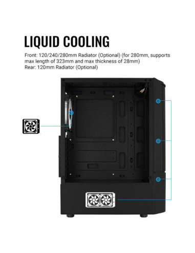 Carcasa Aerocool Quantum Mesh V3 neagra, SPCC Steel ATX Mid
