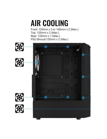 Carcasa Aerocool Quantum Mesh V3 neagra, SPCC Steel ATX Mid