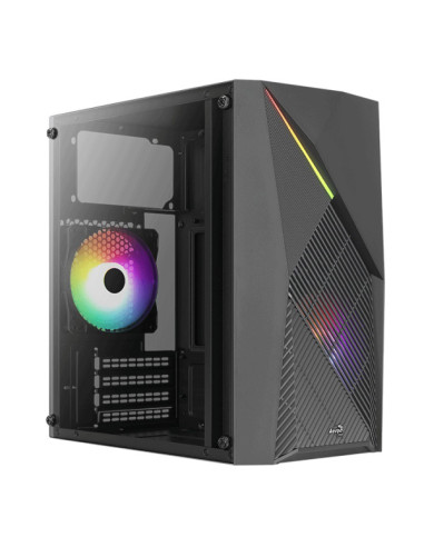 Carcasa Aerocool Raider Mini RGB neagra, SPCC Steel ATX Mini