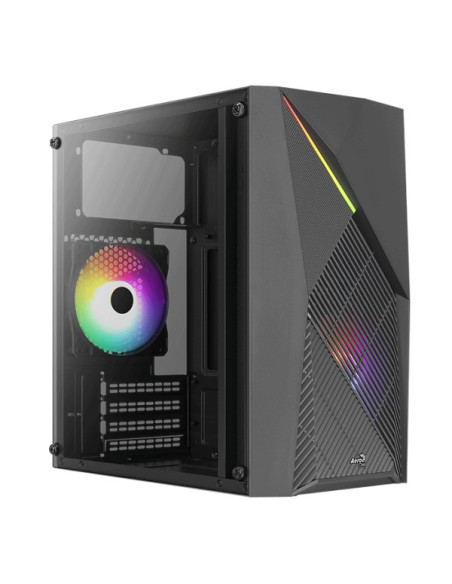 Carcasa Aerocool Raider Mini RGB neagra, SPCC Steel ATX Mini