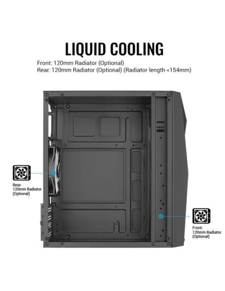 Carcasa Aerocool Raider Mini RGB neagra, SPCC Steel ATX Mini